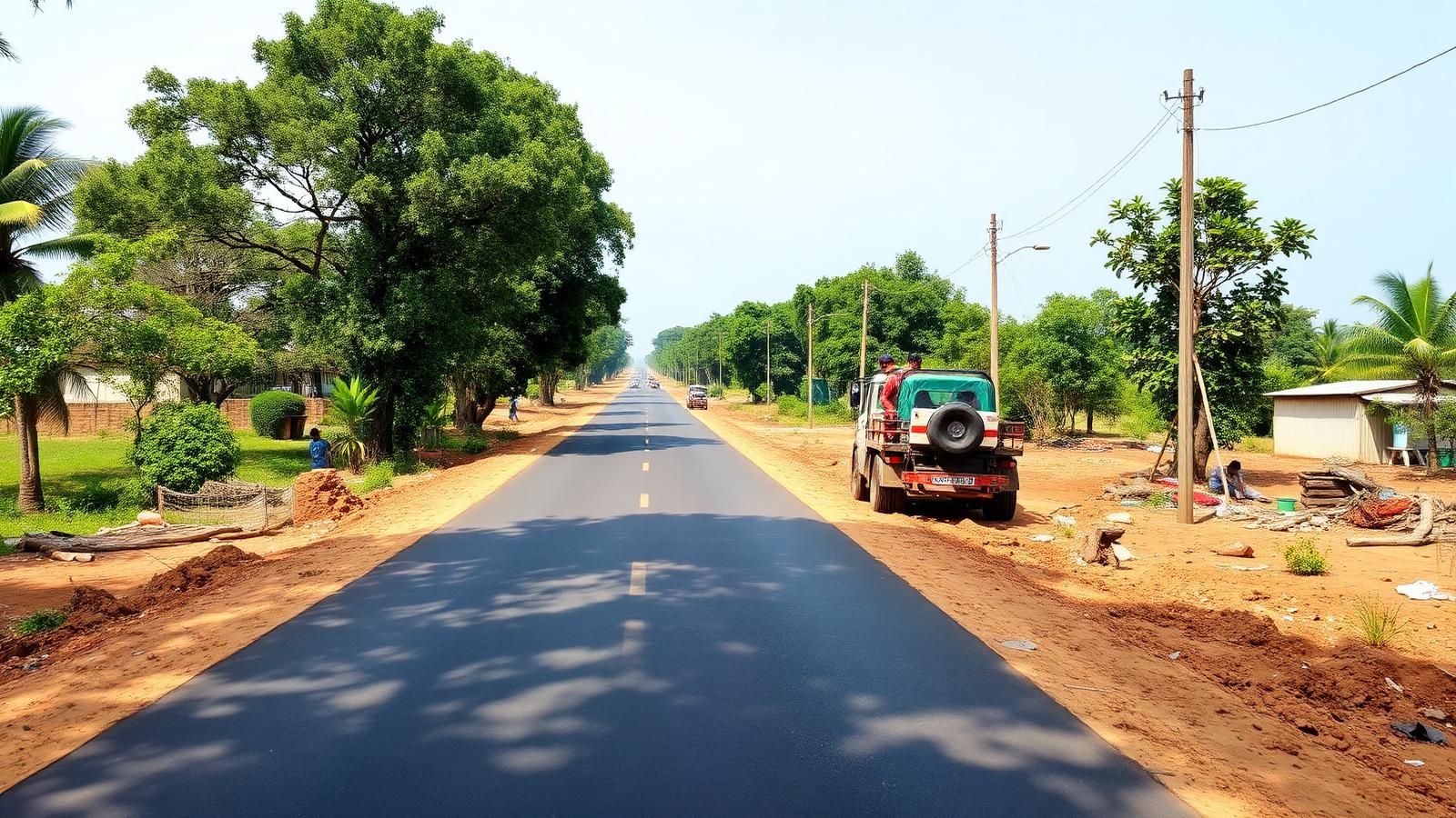 Newly paved rural road