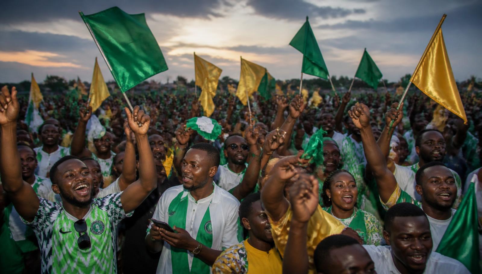 Supporters at a campaign rally